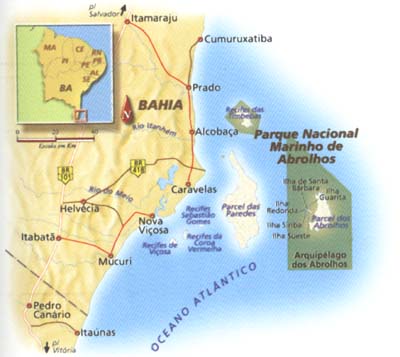 mapa Caravelas BA
